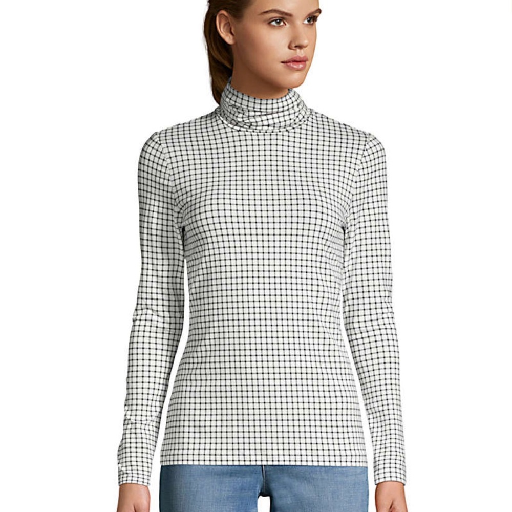 LANS’END  Lightweight Fitted Long SleeveTurtleneck